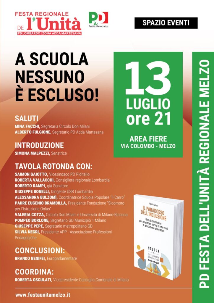 EVENTO 13 LUGLIO: A scuola nessun è escluso!